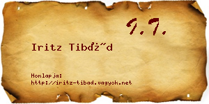 Iritz Tibád névjegykártya